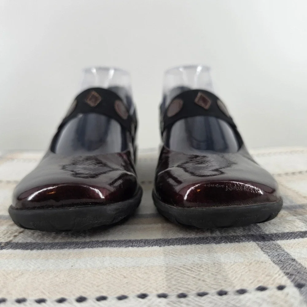 Rieker Antistress Womens Burgundy Patent Leather Mary Jane Flats Shoes Size 37 - Picture 3 of 11